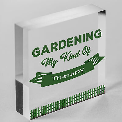 Gardening My Therapy Novelty Plaque SummerHouse Sign Garden Shed Friendship Gift