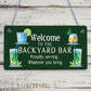 Novelty Garden Sign Backyard Bar Plaque Alcohol Man Cave Vintage Beer Gin Sign