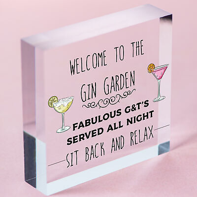 Gin Garden Welcome Sign Home Bar Garden Sign Bar Decor Gift Alcohol Gin Gift