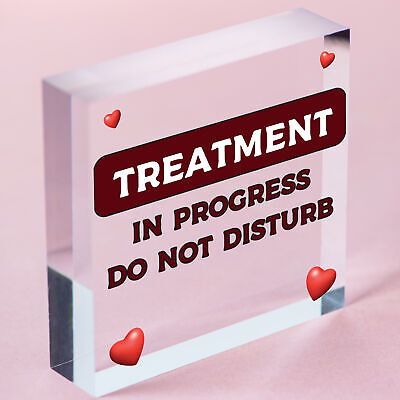 TREATMENT IN PROGRESS Do Not Disturb Shabby Chic Hanging Door Sign Salon Spa