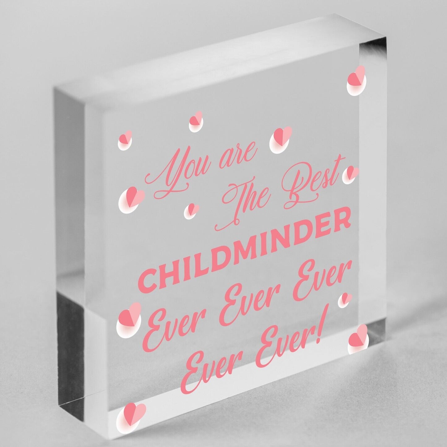 Best Childminder Ever Thank You Gift Mirror Acrylic Heart Leaving Gift Christmas