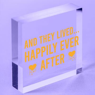 And They Lived Happily Ever After Hanging Wedding Day Plaque Table Decor Sign