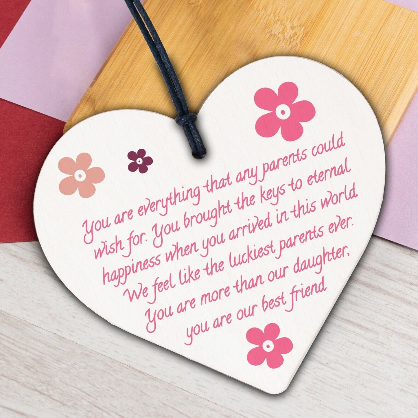 Special Moment Gift From Parents to Daughter Special Occasion Heart Plaque