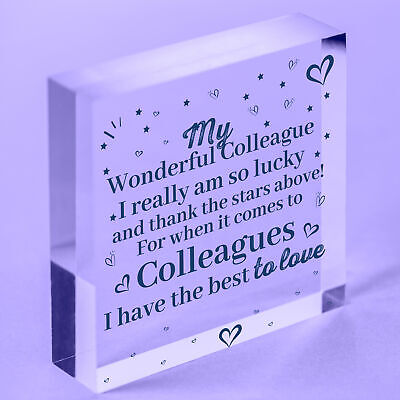 Colleague Plaque Wooden Heart Gift For Colleague Birthday Christmas Cards Gifts