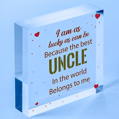 UNCLE BROTHER DAD Novelty Wooden Heart Plaque Birthday Christmas Gift For Uncle