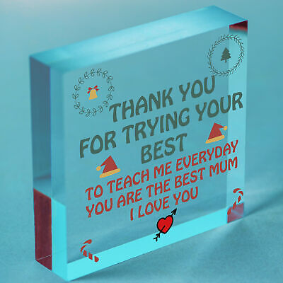 Thank You Gift For Mum Wood Heart Home School Teacher Gift From Daughter Son