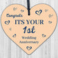 Congratulations First Wedding Anniversary Gift Heart 1st Anniversary Present