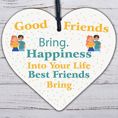 Best Friends Bring Prosecco Wooden Hanging Heart Plaque Novelty Alcohol Sign New