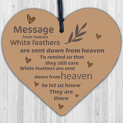 In Memory Hanging Wooden Heart Wall Plaque Mum Dad Memorial Grave Sign Gift