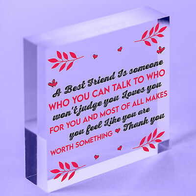 Thank You Gift For Best FRIEND Heart Christmas Friendship Gift Birthday Plaque