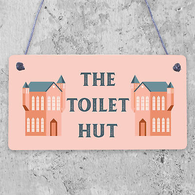 The Toilet Hut Shabby Chic Bathroom Sign Seaside Plaques Beach Nautical Gifts