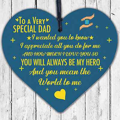 SPECIAL DAD Wooden Heart Dad Birthday Gift FATHERS DAY Gift From Daughter