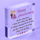 Anniversary Annoying Funny Marriage Couples Gift Hanging Plaque Wedding Sign