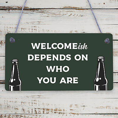 Funny Bar Welcome Sign Novelty Man Cave Gifts Home Bar Decor Garden Gifts