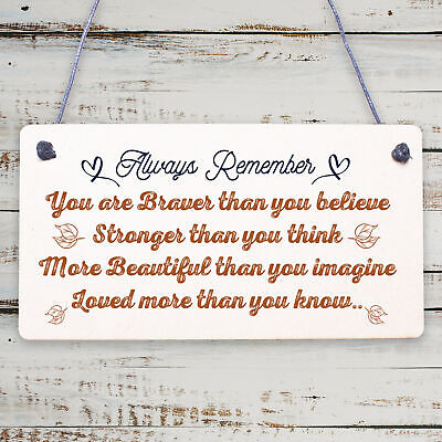 Stronger Inspirational Hanging Plaque Friendship Quote Gifts Butterfly Love Sign