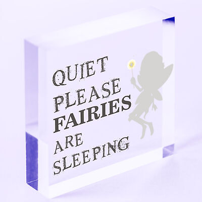 Quiet Please Novelty Hanging Plaque Fairy Sign Garden Shed Mum Decor Gift Plaque