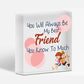 Best Friend You Know Too Much Novelty Wooden Hanging Plaque Friendship Sign Gift