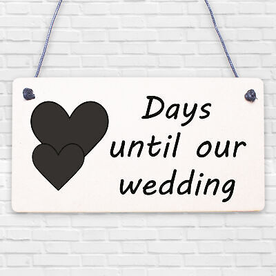 Wedding Countdown Plaque Sign Chalkboard Engagement Gift Mr & Mrs Present