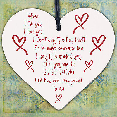 Valentines Gift For Him Her Thank You Gift Wooden Heart Anniversary Present