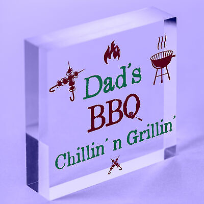 Dad's BBQ Hanging Plaque Grill Shed Man Cave Fathers Day Sign Gift Cooking Chef