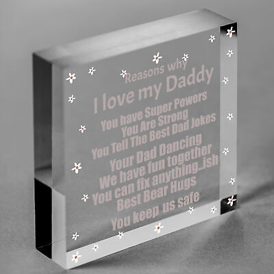 Dad Daddy Gifts For Birthday Christmas From Son Daughter Acrylic Heart Love Sign