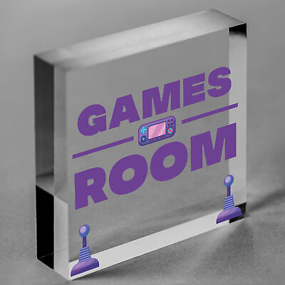 Games Room Man Cave Hanging Plaque Gift For Him Boys Bedroom Plaque Sign