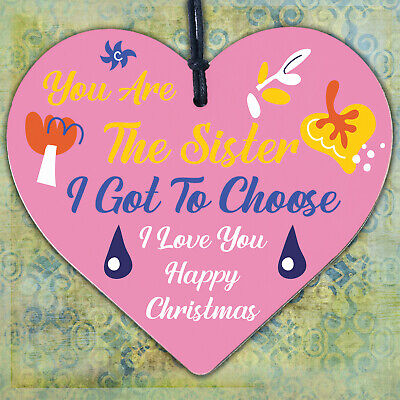 Sister I Got To Choose Gift Best Friend Christmas Gift Hanging Heart Engraved