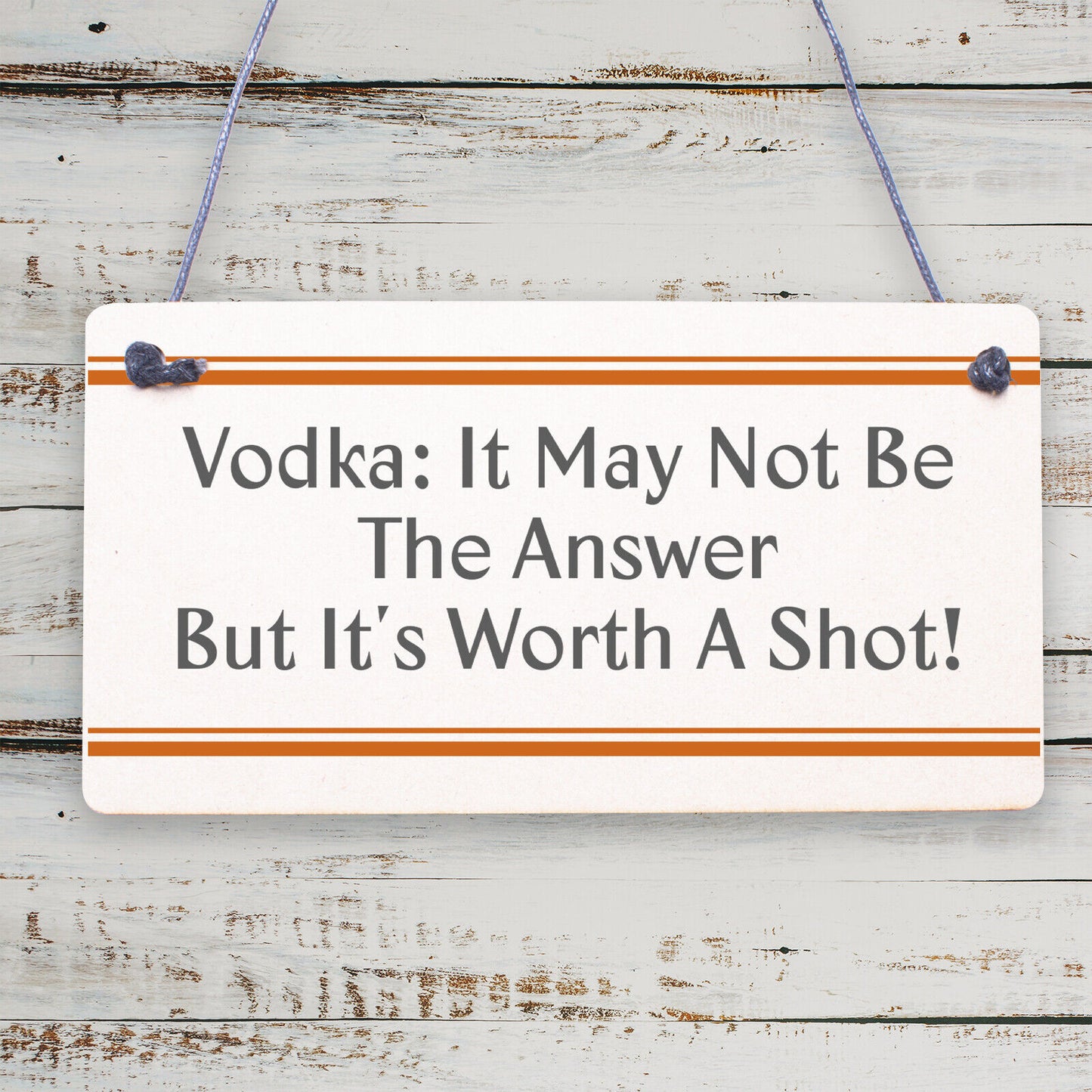 Vodka Worth Shot Funny Alcohol Gift Man Cave Home Bar Hanging Plaque Pub Sign