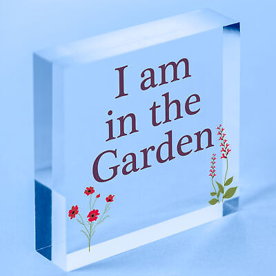 I Am In The Garden Sign Hanging Door Sign Wood Heart Garden Shed Sign