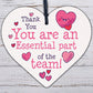 THANK YOU Gifts For Colleagues Employee Wooden Heart Plaque Office Work Gifts