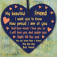 Best Friend Keepsake Gift Wooden Heart Plaque Birthday Christmas Gifts For Women