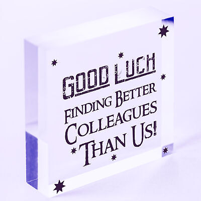 Good Luck Colleague Leaving Work Job Gift Friendship Wood Heart Sign Thank You