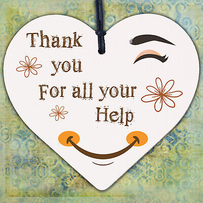 Thank You Gift For Friend Volunteer Teacher Mentor Colleague Wooden Heart Plaque