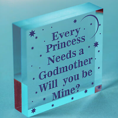 Will You Be My Godmother Plaque Godmother Wood Heart Godmother Asking Request