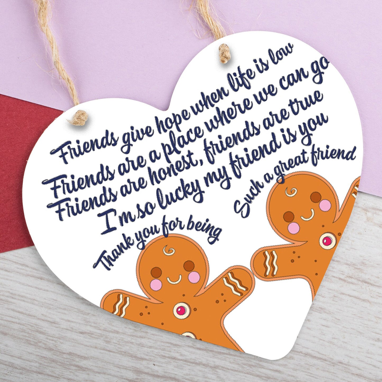 Best Friend Poem Heart Hanging Sign Christmas Decoration Friend Gifts BFF