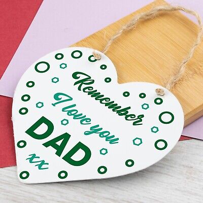 Remember I Love You Dad Wood Heart Gift For Fathers Day Birthday Keepsake