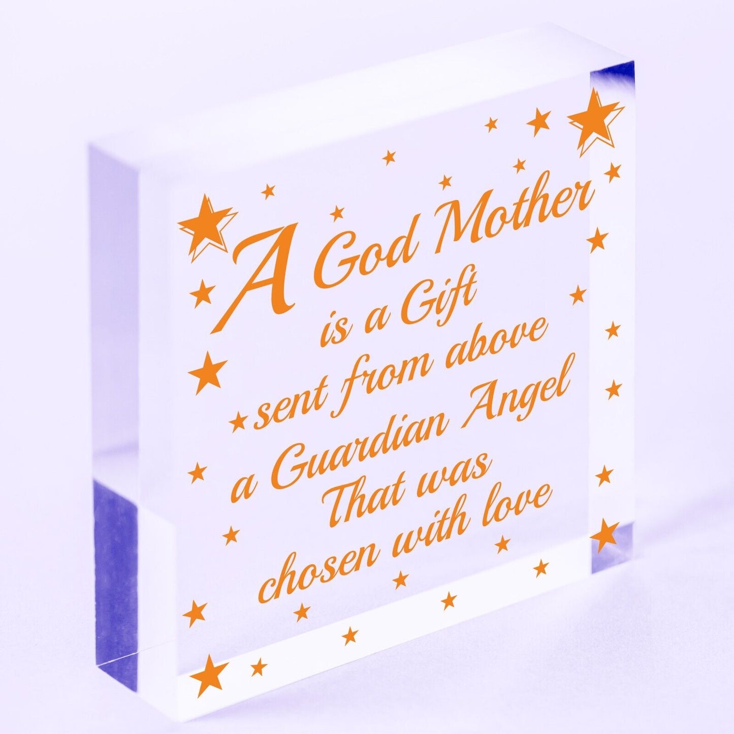 Thank You Godmother Wood Heart Godfather Godparent Gift Novelty Christening Card