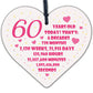 60th Birthday Christmas Gifts For Grandparents Mum Dad Nan Wooden Heart Plaque