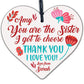 Sister Gift Plaque Wood Heart Thank You Best Friend Plaque Friendship Plaque