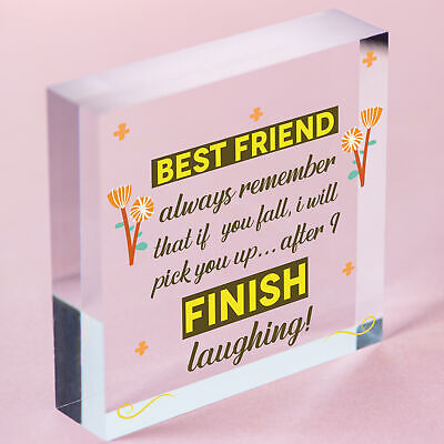 BEST FRIEND - I Will Pick You Up After I Finish Laughing! Friendship Gift Plaque