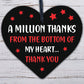 A Million Thanks From My Heart Wooden Hanging Thank You Friendship Love Gift