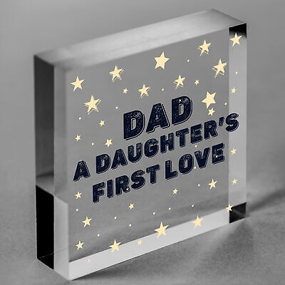 Dad Daughters First Love Gift Wood Keyring Dad Gifts From Daughter Fathers Day