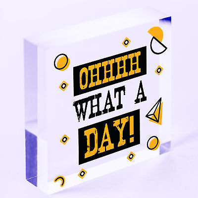 Oh What A Day Wooden Heart Funny Home Decor Sign Friendship Colleague Gifts