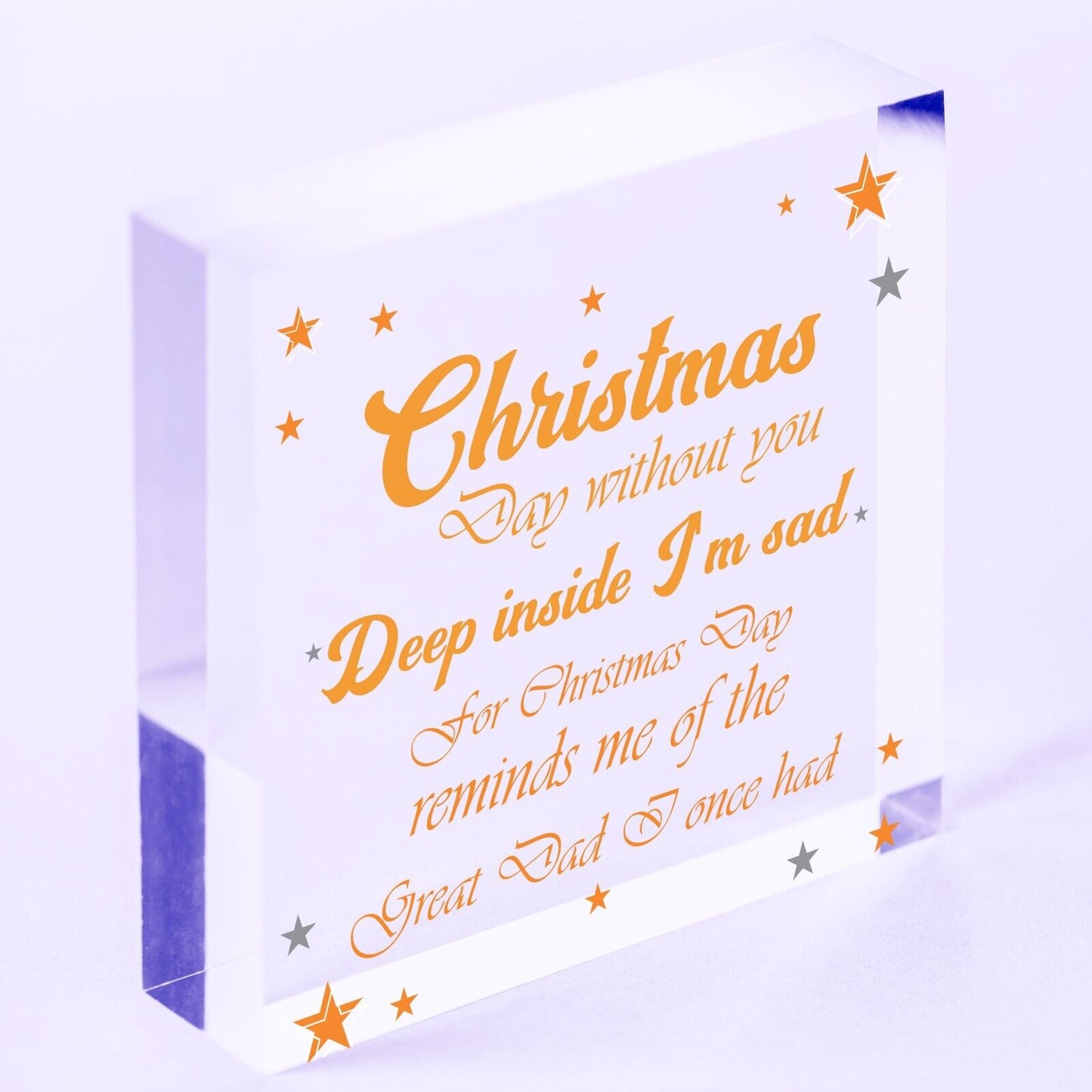 Great Dad Memorial Christmas Tree Acrylic Block Plaque Xmas Decoration Sign