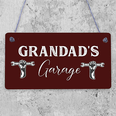 Grandad's Garage Wall Plaque Novelty Workshop Man Cave Shed Sign Father Gift