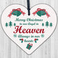 Christmas Heaven Heart In Memory Dad Mum Memorial Xmas Tree Bauble Decoration