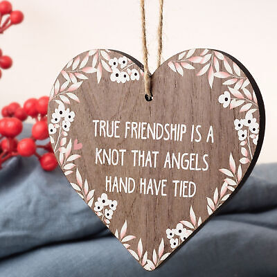 True Friendship Knot Angels Best Friend Gifts Hanging Plaque Friends Home Sign