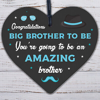 Big Brother To Be Gifts Wooden Heart Congratulations Pregnancy Announcement