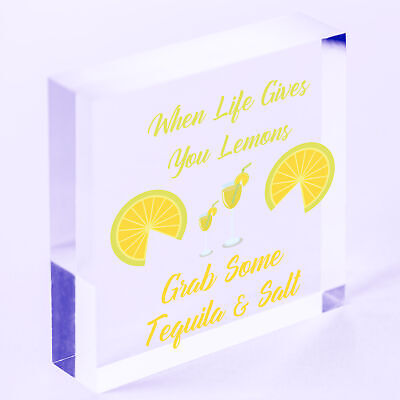 Lemons Tequila Man Cave Funny Home Bar Alcohol Hanging Plaque Friend Gift Sign