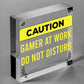 Gaming Funny Caution Bedroom Sign Games Room Gamer Gift For Boys Brother Son